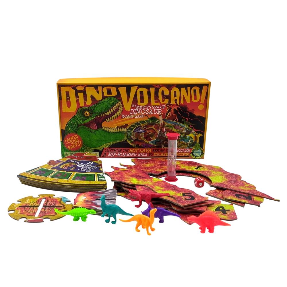 Dino Volcano Board Game Outrun the Hot Lava Dinosaurs Kids Family Game Night
